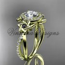 14kt yellow gold diamond, Star of David ring, jewish ring, engagement ring VH10012