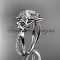 Platinum diamond, Star of David ring, engagement ring, Forever One Moissanite VH10012