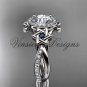 Platinum diamond, Star of David ring, engagement ring, Forever One Moissanite VH10012