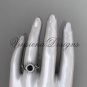 14kt white gold diamond, Star of David ring, engagement ring, enhanced Black Diamond VH10012