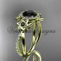 14kt yellow gold diamond, Star of David ring, engagement ring, enhanced Black Diamond VH10012