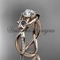 14kt rose gold diamond, Star of David ring, Forever One Moissanite, engagement ring VH10013