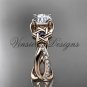 14kt rose gold diamond, Star of David ring, Forever One Moissanite, engagement ring VH10013