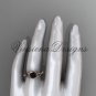 14kt rose gold diamond, Star of David ring, enhanced Black Diamond, engagement ring VH10013