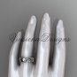 14kt white gold Star of David ring, jewish ring, leaf and vine wedding band VH10014B