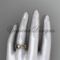 14kt rose gold Star of David ring, jewish ring, leaf and vine wedding band VH10014B