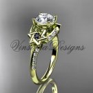14kt yellow gold diamond, jewish Star of David ring, engagement ring VH10015