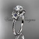 14kt white gold diamond, jewish Star of David ring, Forever One Moissanite engagement ring VH10015