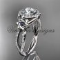 14kt white gold, diamond, Star of David ring, engagement ring, Forever One Moissanite VH10016
