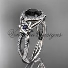 14kt white gold, diamond, Star of David ring, engagement ring, enhanced Black Diamond VH10016