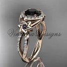 14kt rose gold, diamond, Star of David ring, engagement ring, enhanced Black Diamond VH10016