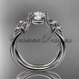 14kt white gold, Star of David, jewish ring, engagement ring, Forever One Moissanite VH10017