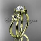 14kt yellow gold, Star of David, jewish ring, engagement ring, Forever One Moissanite VH10017