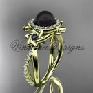 14kt yellow gold, Star of David ring, jewish ring, engagement ring, Cultured Pearl VHBP10012