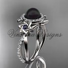Platinum, Star of David ring, jewish ring, engagement ring, Cultured Pearl VHBP10012