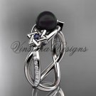14kt white gold diamond, Star of David ring, jewish ring, engagement ring, Cultured Pearl VHBP10013
