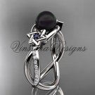 Platinum diamond, Star of David ring, jewish ring, engagement ring, Cultured Pearl VHBP10013