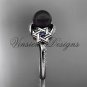 14kt white gold diamond, Star of David jewish ring, engagement ring, Cultured Pearl VHBP10015
