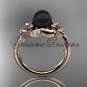 14kt rose gold diamond, Star of David jewish ring, engagement ring, Cultured Pearl VHBP10015