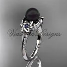 platinum  diamond, Star of David jewish ring, engagement ring, Cultured Pearl VHBP10015