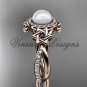 14kt rose gold diamond, Star of David ring, jewish ring, engagement ring, Cultured Pearl VHP10012