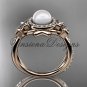 14kt rose gold diamond, Star of David ring, jewish ring, engagement ring, Cultured Pearl VHP10012