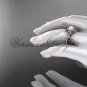14kt rose gold diamond, Star of David ring, jewish ring, engagement ring, Cultured Pearl VHP10012