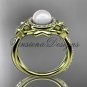 14kt yellow gold diamond, Star of David ring, jewish ring, engagement ring, Cultured Pearl VHP10012