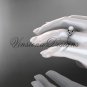 Platinum diamond, Star of David ring, jewish ring, engagement ring, Cultured Pearl VHP10012