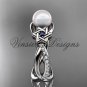 14kt white gold diamond, Star of David ring, jewish ring, engagement ring, Cultured Pearl VHP10013