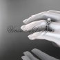 14kt white gold diamond, Star of David ring, jewish ring, engagement ring, Cultured Pearl VHP10013