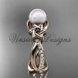 14kt rose gold diamond, Star of David ring, jewish ring, engagement ring, Cultured Pearl VHP10013