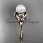 14kt rose gold diamond, Star of David ring, jewish ring, engagement ring, Cultured Pearl VHP10015