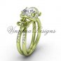 14kt yellow gold diamond Fleur de Lis, halo engagement ring VD208140