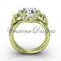 14kt yellow gold diamond Fleur de Lis, halo engagement ring VD208140