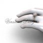 14kt rose gold diamond, halo ring, Fleur de Lis engagement ring, One Moissanite VD208129
