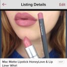 Mac Matte Lipstick HoneyLove & lip Pencil Whirl