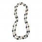 10-11mm Roundish Black & White Cultured Freshwater Pearl 36" Strand Necklace
