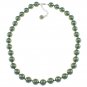 10mm Round Green Shell Cultured Pearl 19.5" Beaded Strand Necklace