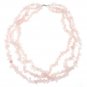 3-7mm Chips Rose Quartz 18 Inches Long Strand Three Row Necklace