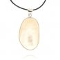 28x42mm Oval White Shell Cultured Pearl 18" Pendant Necklace