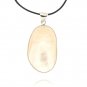 28x42mm Oval White Shell Cultured Pearl 18" Pendant Necklace
