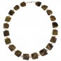 16mm Swirl Square Amethyst White Cultured Freshwater Pearl 18" Necklace