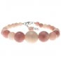 6-12mm Round Pink Opal 6.5" Beaded Strand Journey Bracelet