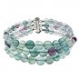 6-10mm Round Fluorite 7.5" Three Row Beaded Strand Journey Bracelet