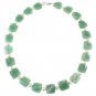 16mm Swirl Square Green Aventurine White Cultured Freshwater Pearl 18" Necklace