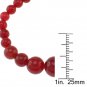 6-12mm Round Dyed Red Jade 6.5" Beaded Strand Journey Bracelet