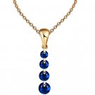 Charming Crystal Long Water Drop Necklaces & Pendant Statement Necklace for Women (Blue)