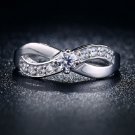 18K White Gold Plated X letter jewelry ring for women Cubic zirconia diamond & crystal ring (7)