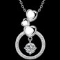 Cubic Zirconia Crystal Heart Round Pendant Necklace For Women High Quality